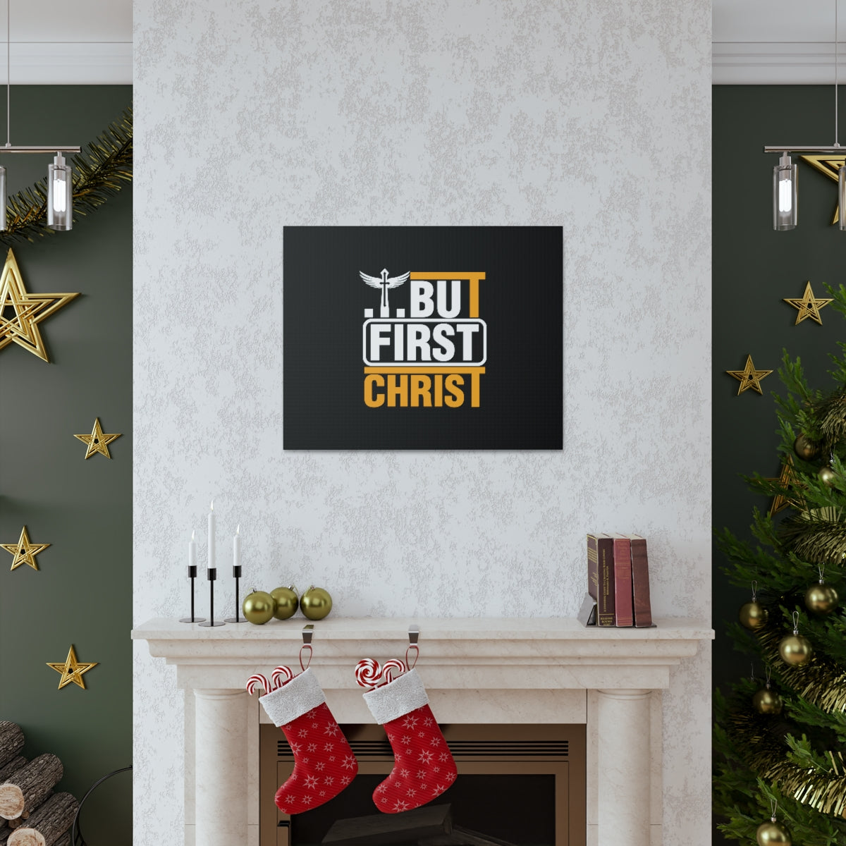 Scripture Walls But First Christ Matthew 6:33 Christian Wall Art Bible Verse Print Ready to Hang Unframed-Express Your Love Gifts