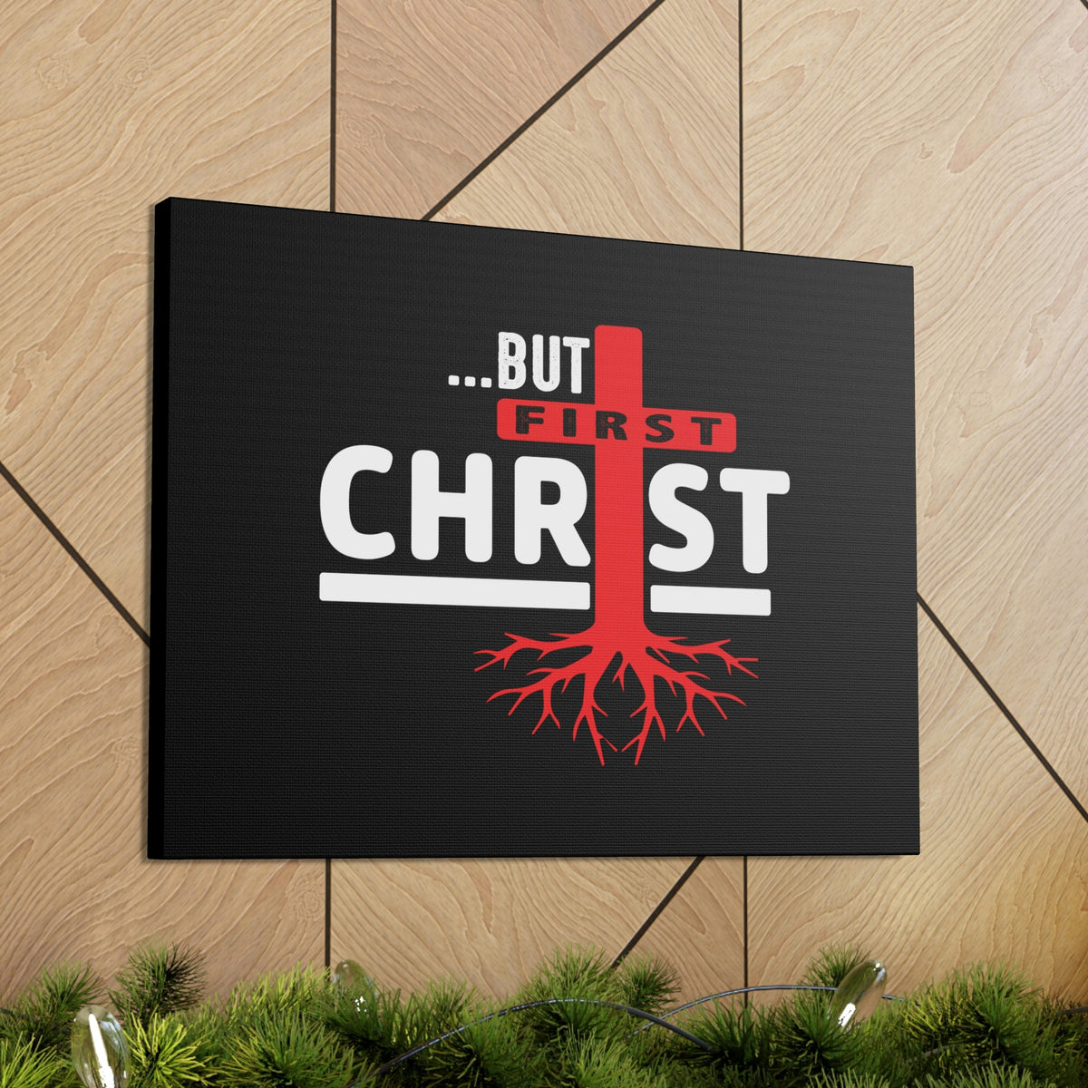 Scripture Walls But First Christ Matthew 6:33 Red Roots Christian Wall Art Bible Verse Print Ready to Hang Unframed-Express Your Love Gifts