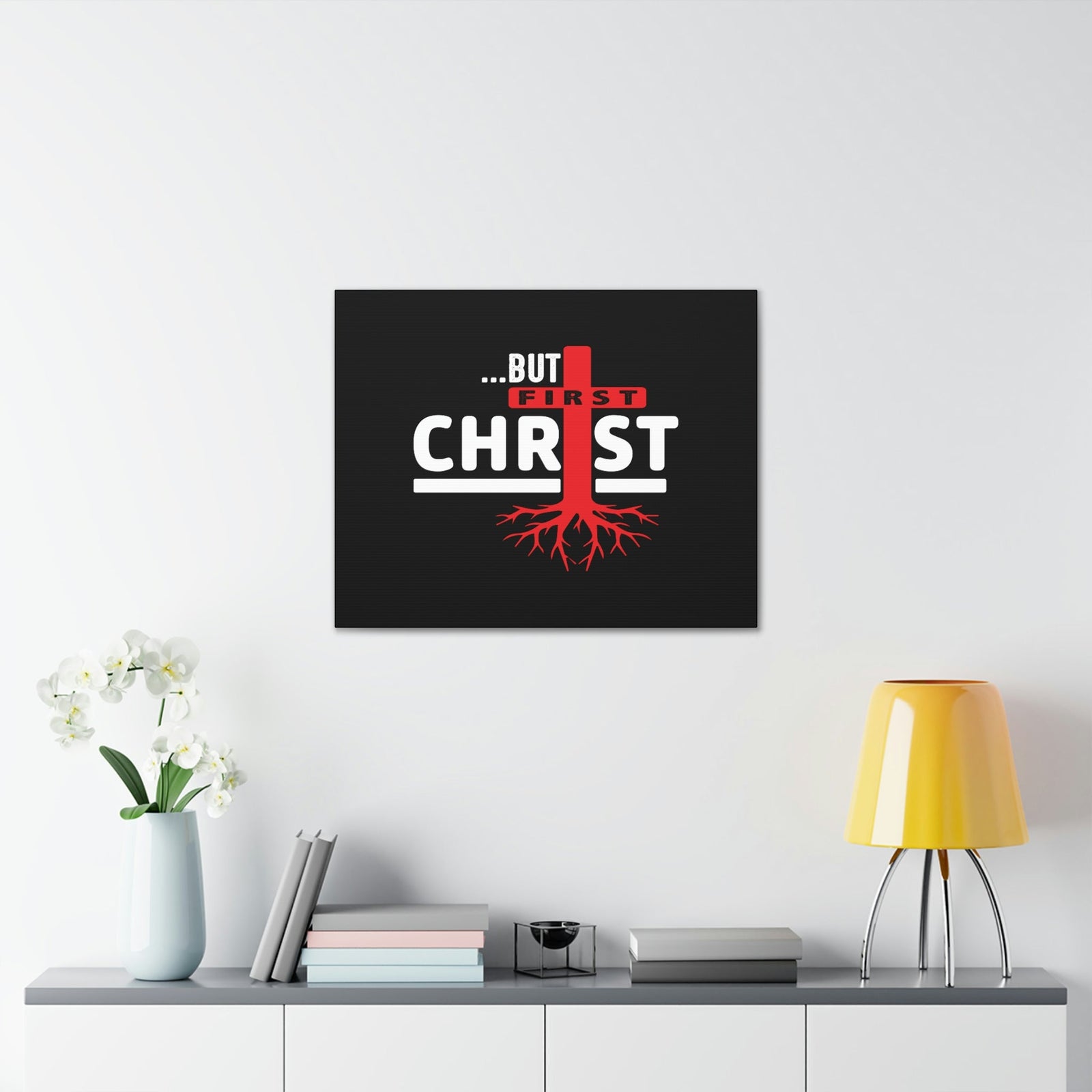 Scripture Walls But First Christ Matthew 6:33 Red Roots Christian Wall Art Bible Verse Print Ready to Hang Unframed-Express Your Love Gifts