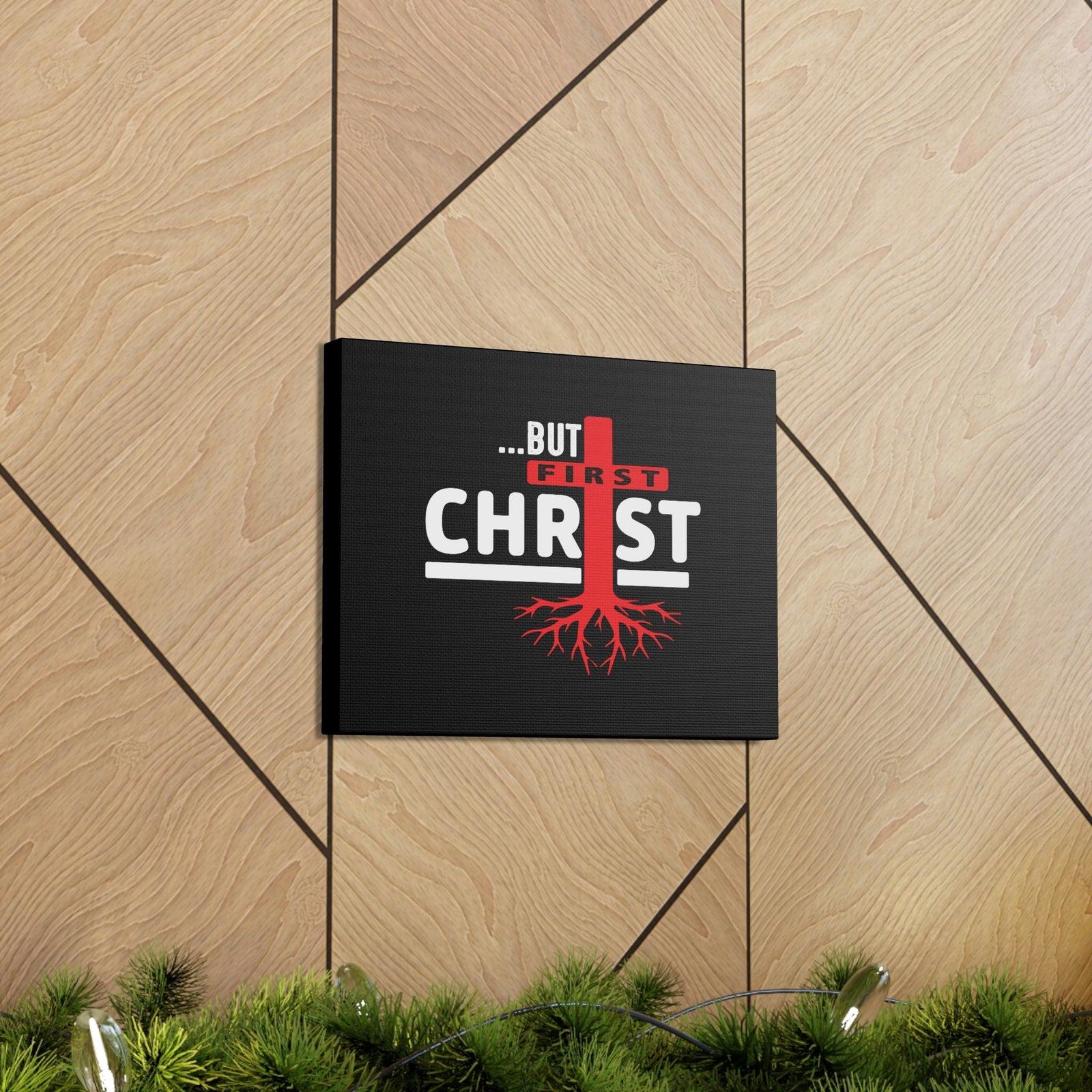 Scripture Walls But First Christ Matthew 6:33 Red Roots Christian Wall Art Bible Verse Print Ready to Hang Unframed-Express Your Love Gifts