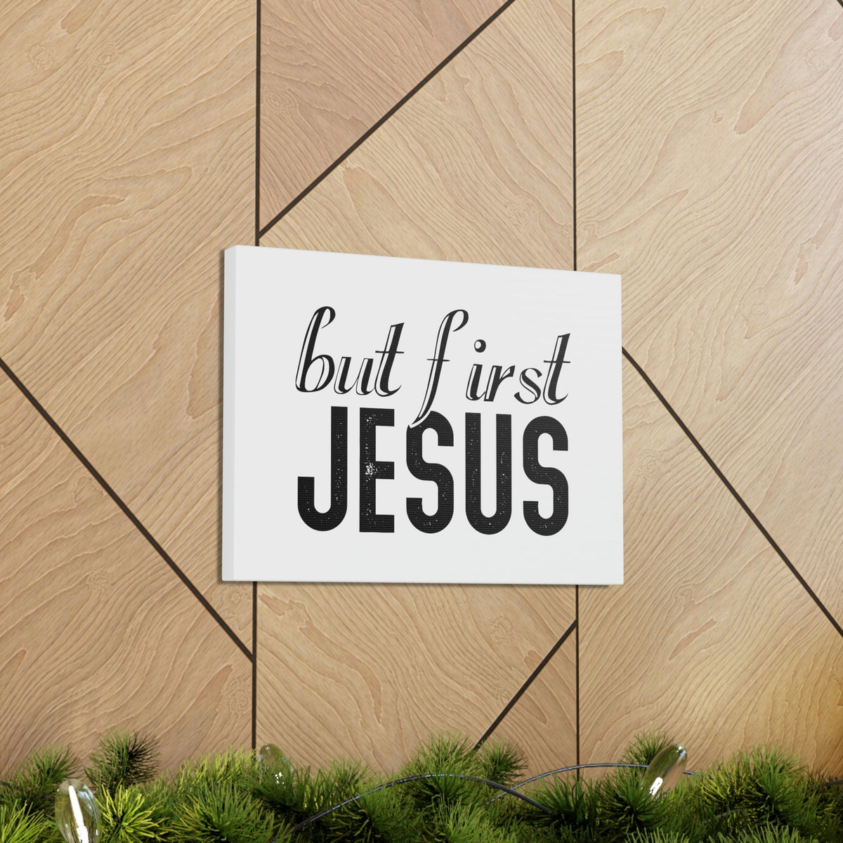 Scripture Walls But First, Jesus Matthew 6:33 Bold Christian Wall Art Bible Verse Print Ready to Hang Unframed-Express Your Love Gifts