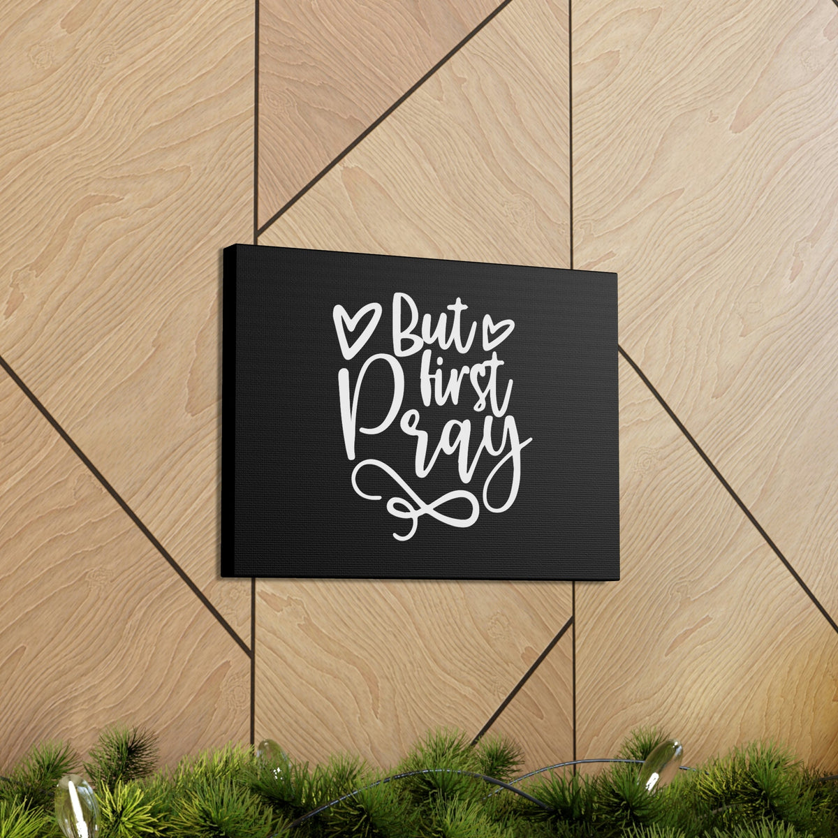 Scripture Walls But First Pray Luke 18:1 Two Hearts Christian Wall Art Bible Verse Print Ready to Hang Unframed-Express Your Love Gifts
