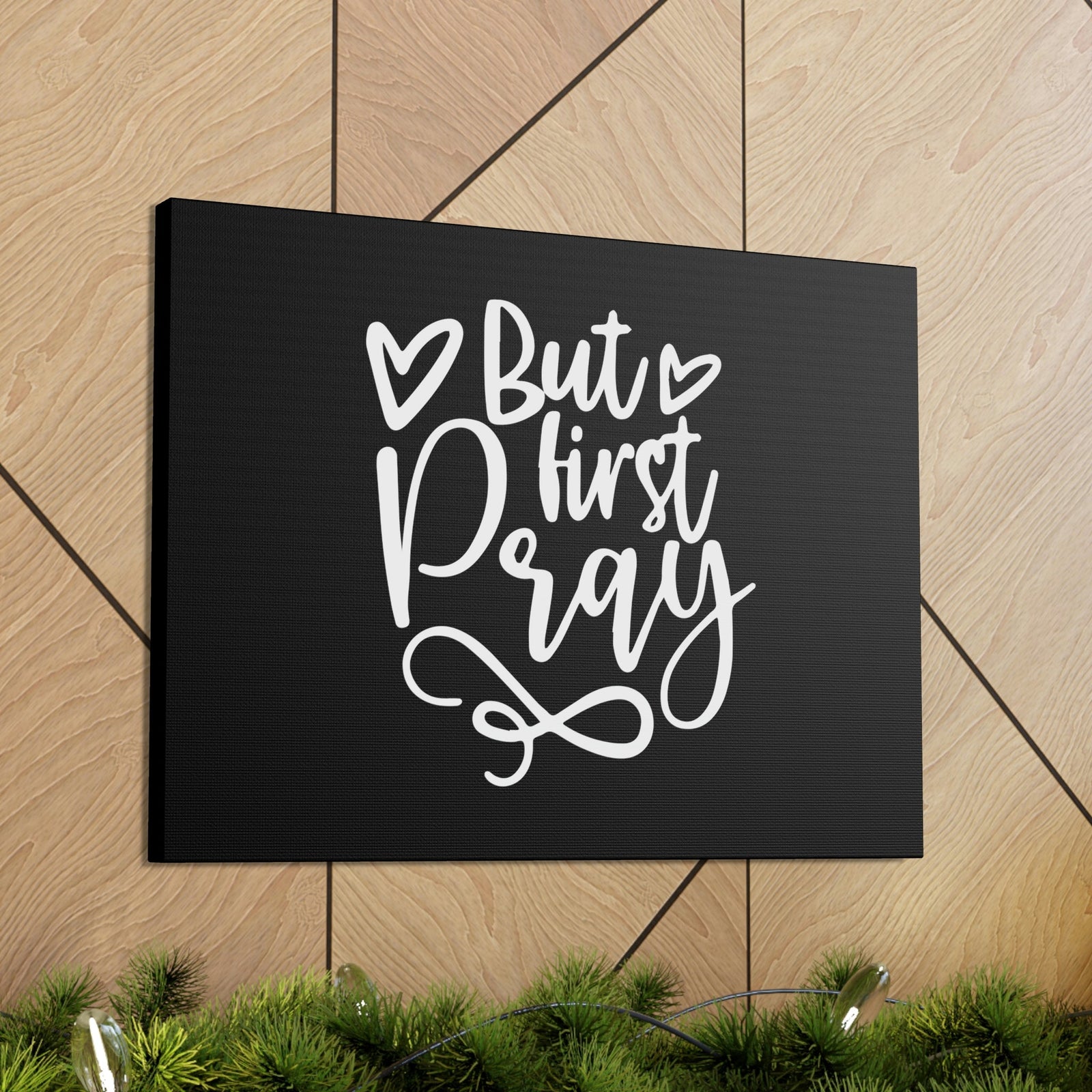 Scripture Walls But First Pray Luke 18:1 Two Hearts Christian Wall Art Bible Verse Print Ready to Hang Unframed-Express Your Love Gifts