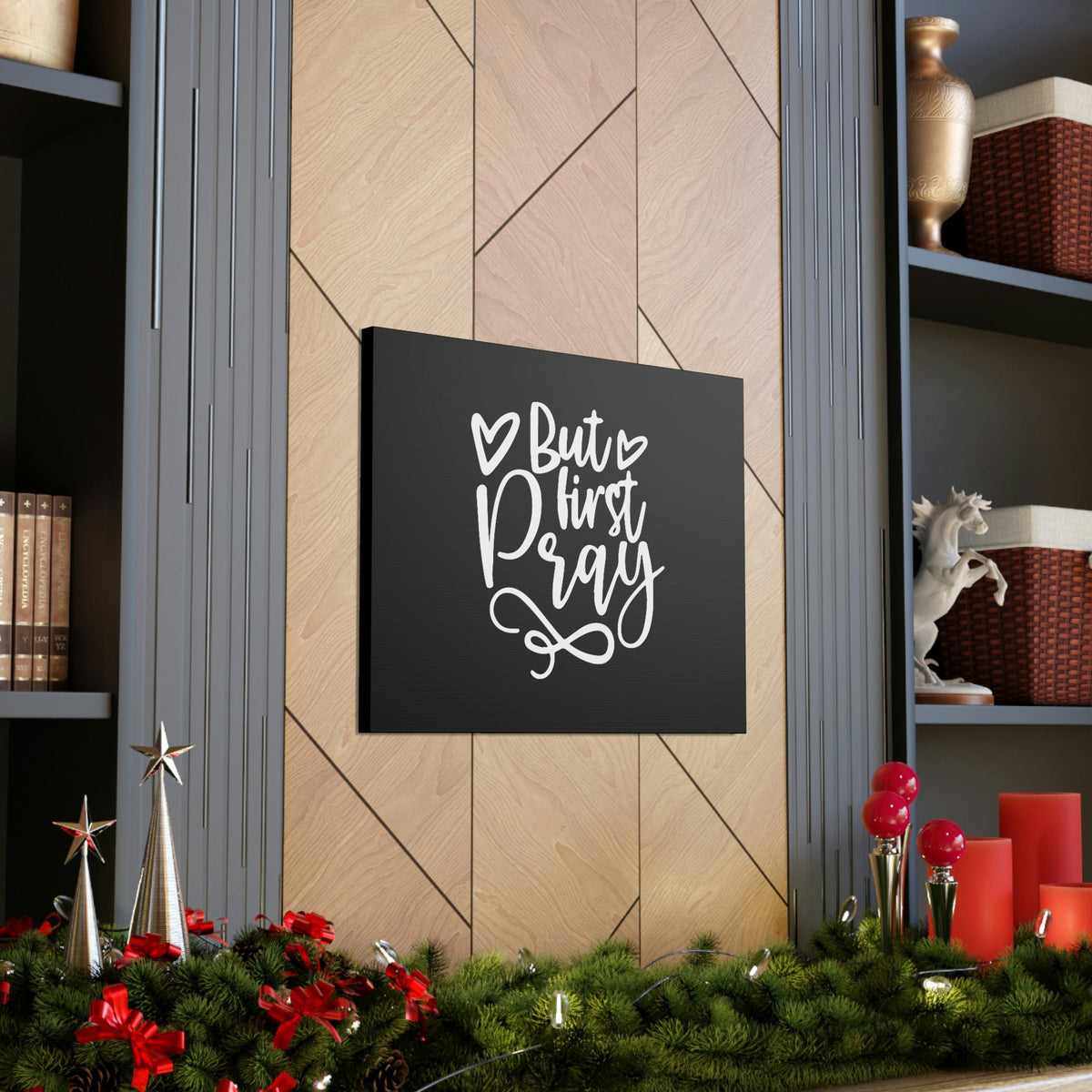 Scripture Walls But First Pray Luke 18:1 Two Hearts Christian Wall Art Bible Verse Print Ready to Hang Unframed-Express Your Love Gifts