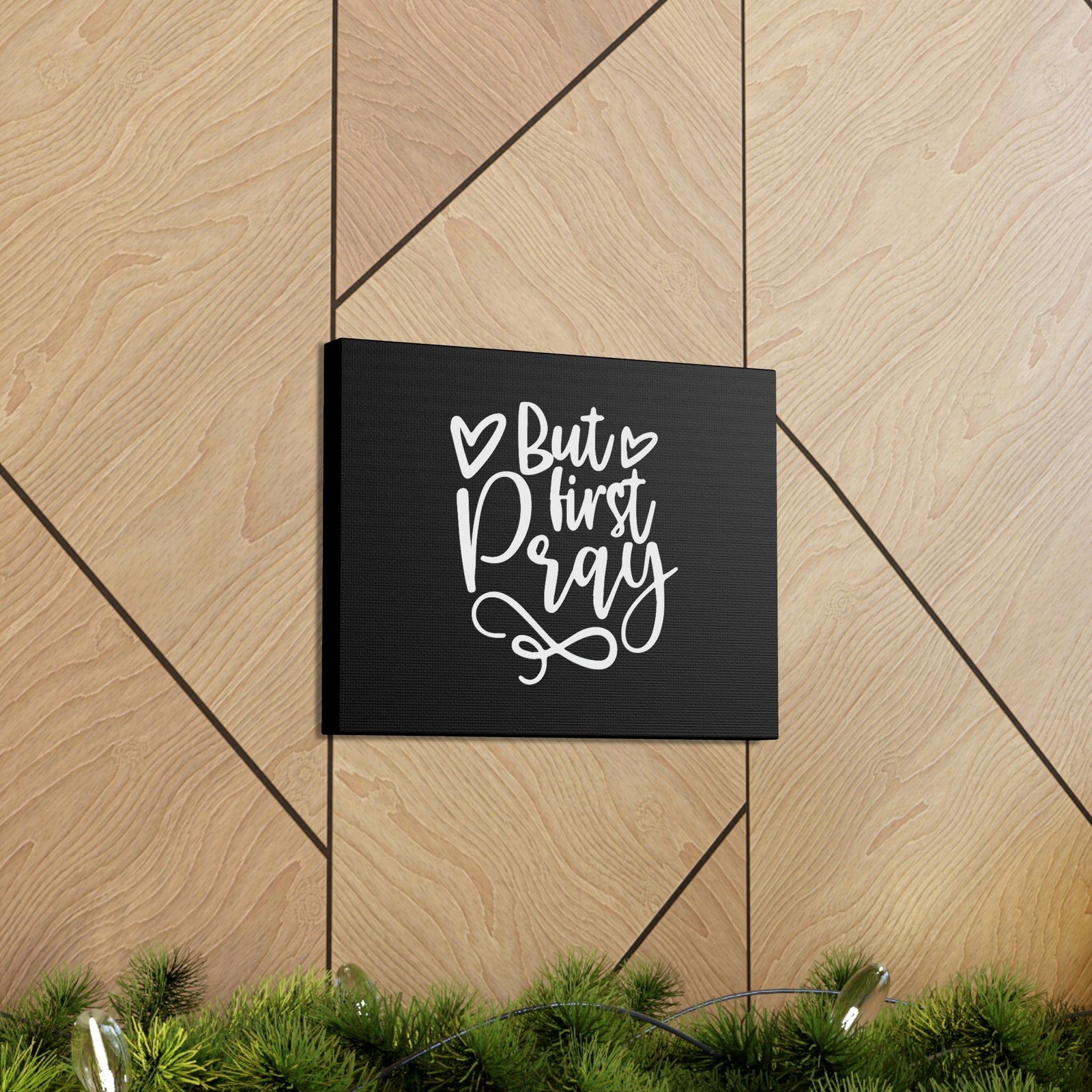 Scripture Walls But First Pray Luke 18:1 Two Hearts Christian Wall Art Bible Verse Print Ready to Hang Unframed-Express Your Love Gifts
