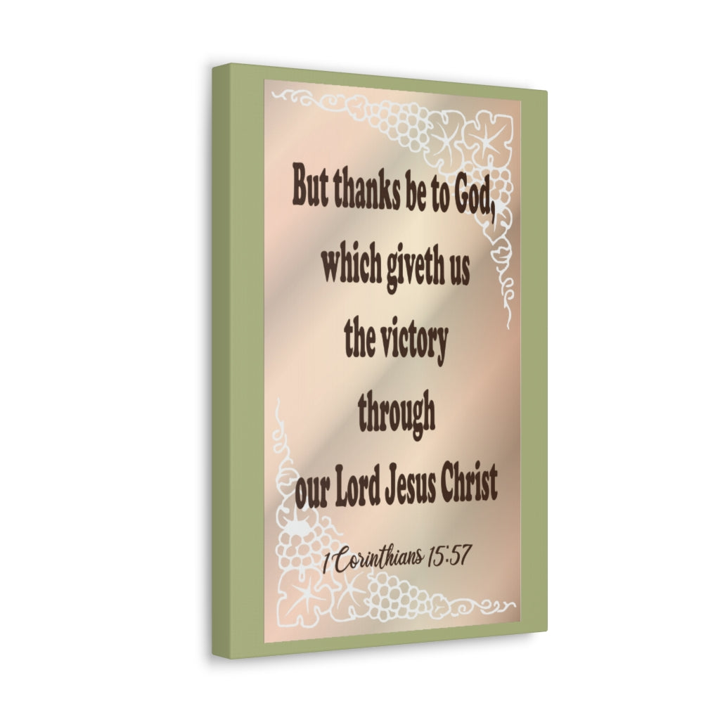 Scripture Walls But Thanks Be To God 1 Corinthians 15:57 Bible Verse Canvas Christian Wall Art Ready To Hang Unframed-Express Your Love Gifts