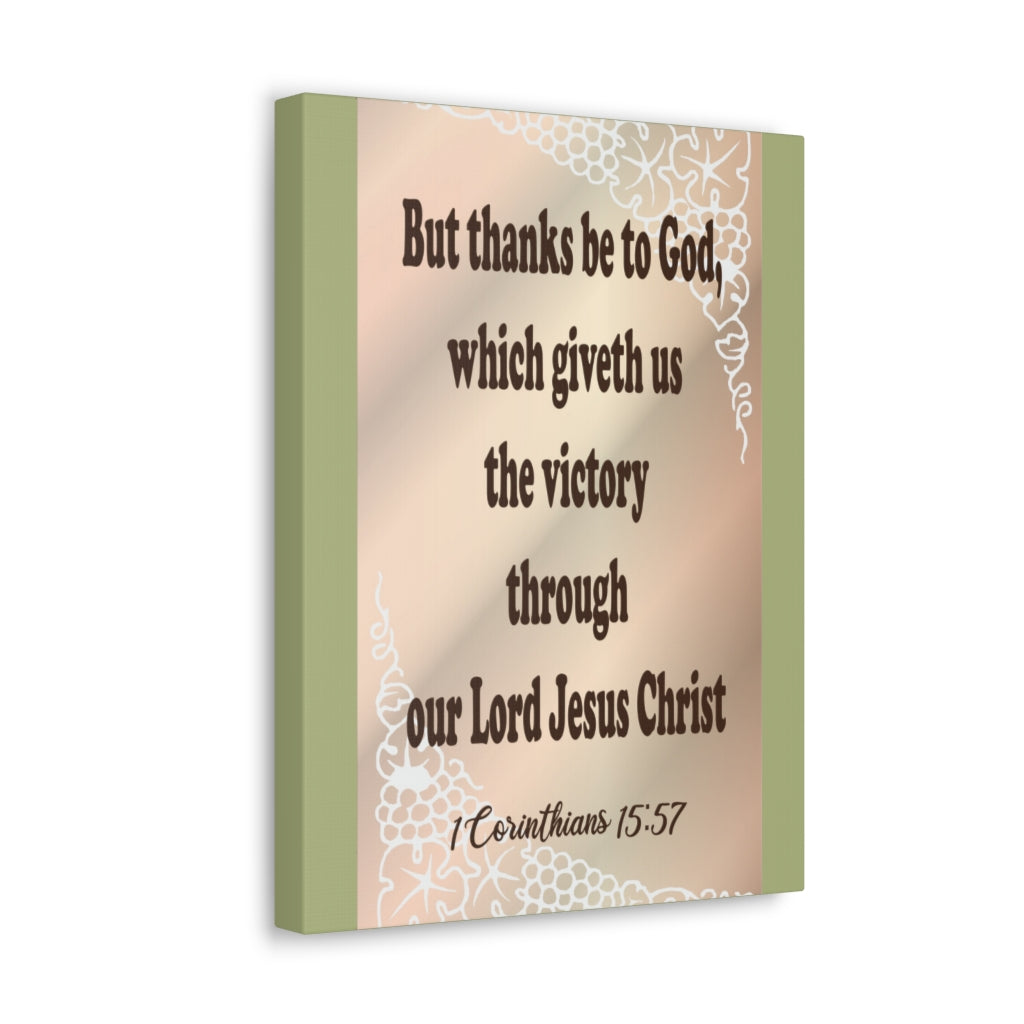Scripture Walls But Thanks Be To God 1 Corinthians 15:57 Bible Verse Canvas Christian Wall Art Ready To Hang Unframed-Express Your Love Gifts