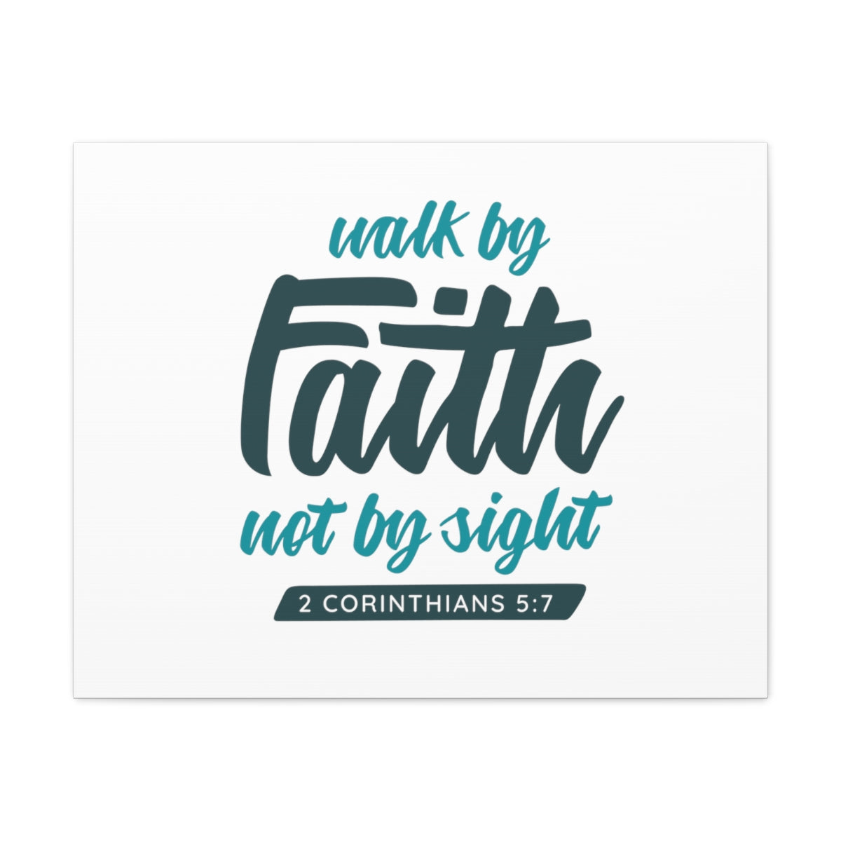 Scripture Walls By Faith 2 Corinthians 5:7 Blue Bible Verse Canvas Christian Wall Art Ready to Hang Unframed-Express Your Love Gifts