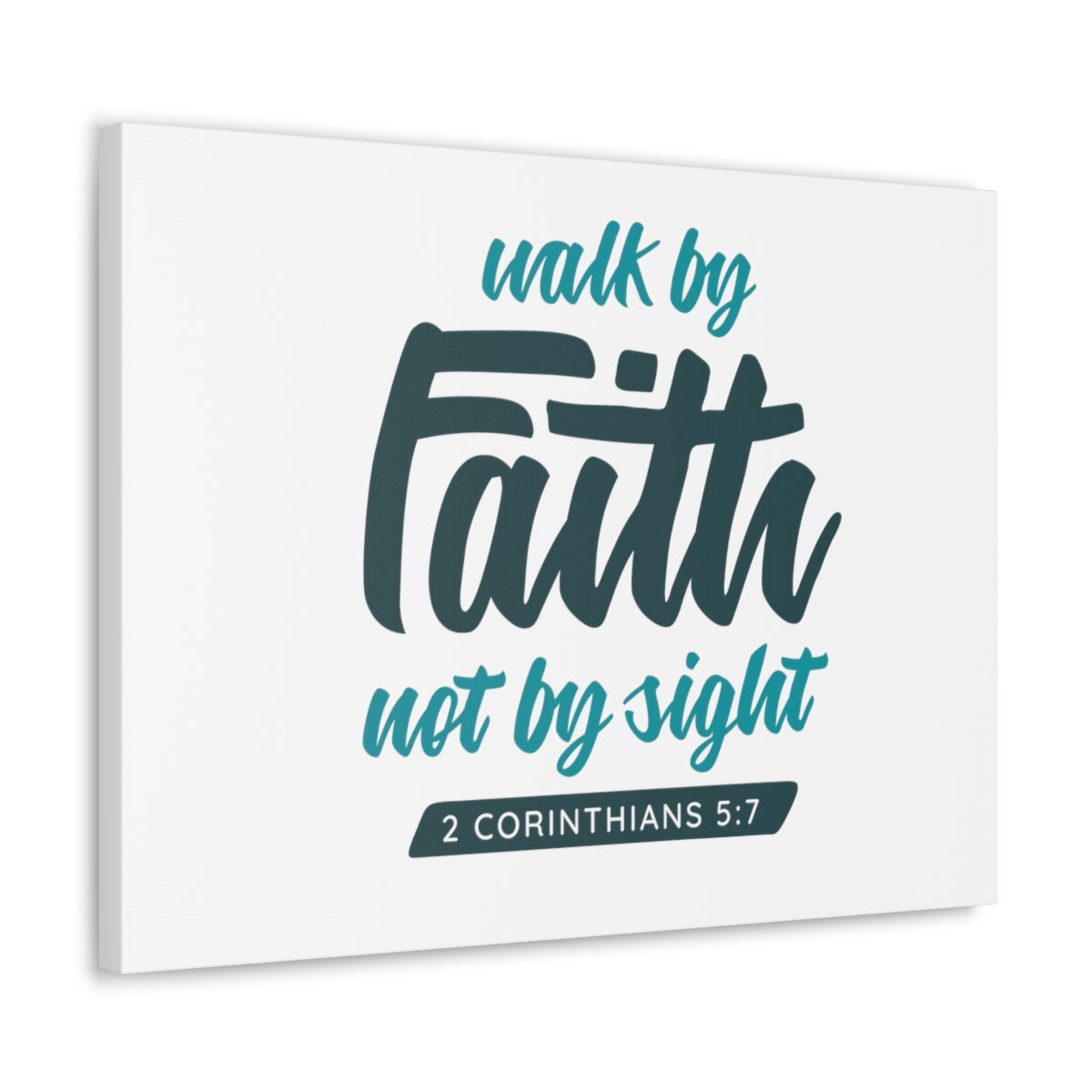 Scripture Walls By Faith 2 Corinthians 5:7 Blue Bible Verse Canvas Christian Wall Art Ready to Hang Unframed-Express Your Love Gifts