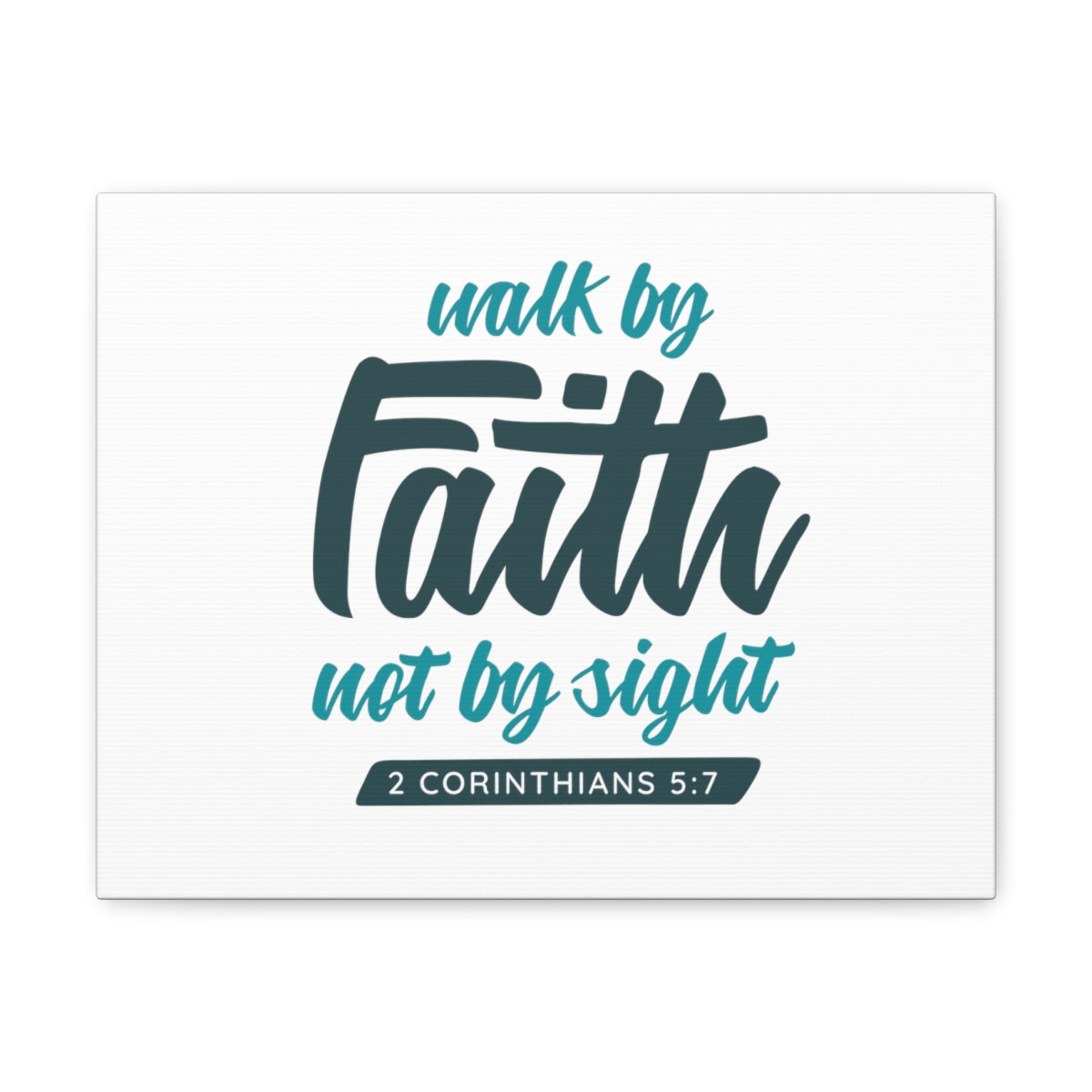 Scripture Walls By Faith 2 Corinthians 5:7 Blue Bible Verse Canvas Christian Wall Art Ready to Hang Unframed-Express Your Love Gifts