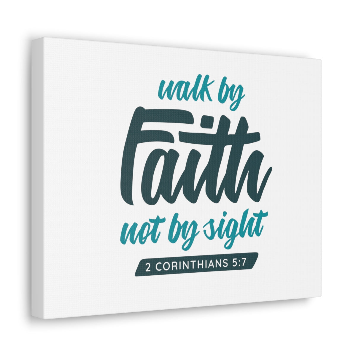 Scripture Walls By Faith 2 Corinthians 5:7 Blue Bible Verse Canvas Christian Wall Art Ready to Hang Unframed-Express Your Love Gifts