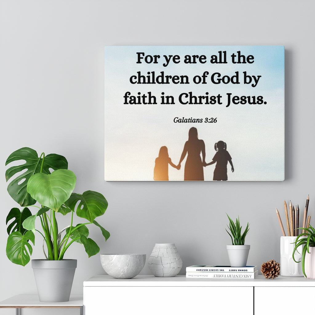Scripture Walls By Faith Galatians 3:26 Bible Verse Canvas Christian Wall Art Ready to Hang Unframed-Express Your Love Gifts