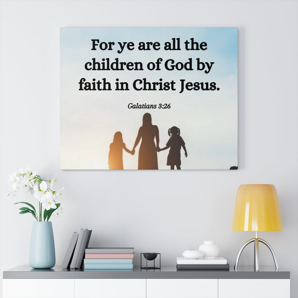 Scripture Walls By Faith Galatians 3:26 Bible Verse Canvas Christian Wall Art Ready to Hang Unframed-Express Your Love Gifts