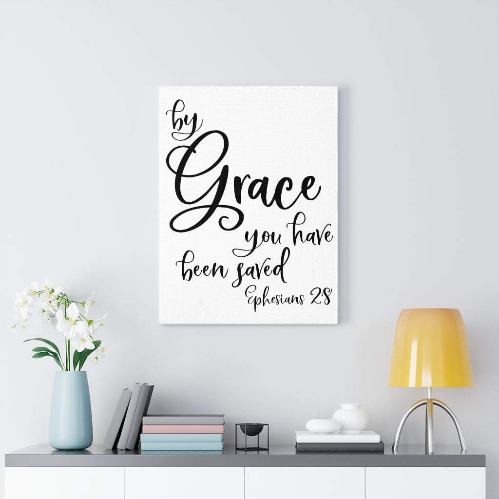 Scripture Walls By Grace Ephesians 2:8 Bible Verse Canvas Christian Wall Art Ready to Hang Unframed-Express Your Love Gifts