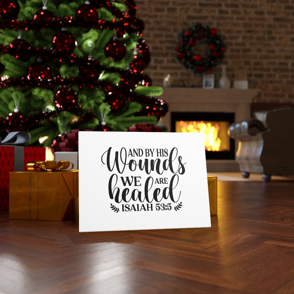 Scripture Walls By His Wounds Isaiah 59:5 Bible Verse Canvas Christian Wall Art Ready to Hang Unframed-Express Your Love Gifts