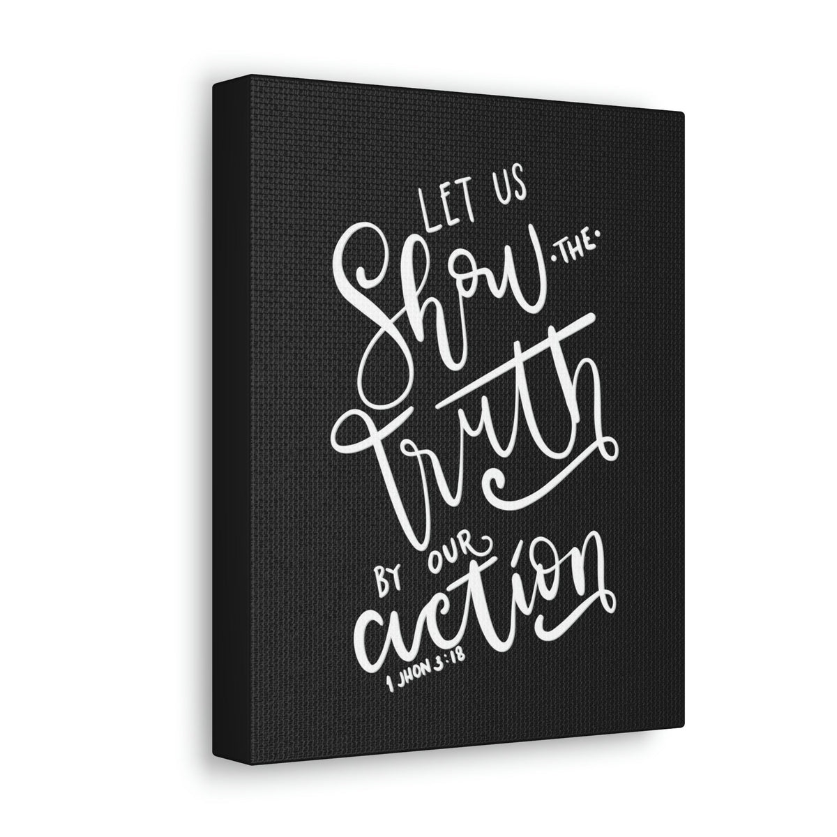 Scripture Walls By Our Action 1 John 3:18 Bible Verse Canvas Christian Wall Art Ready to Hang Unframed-Express Your Love Gifts