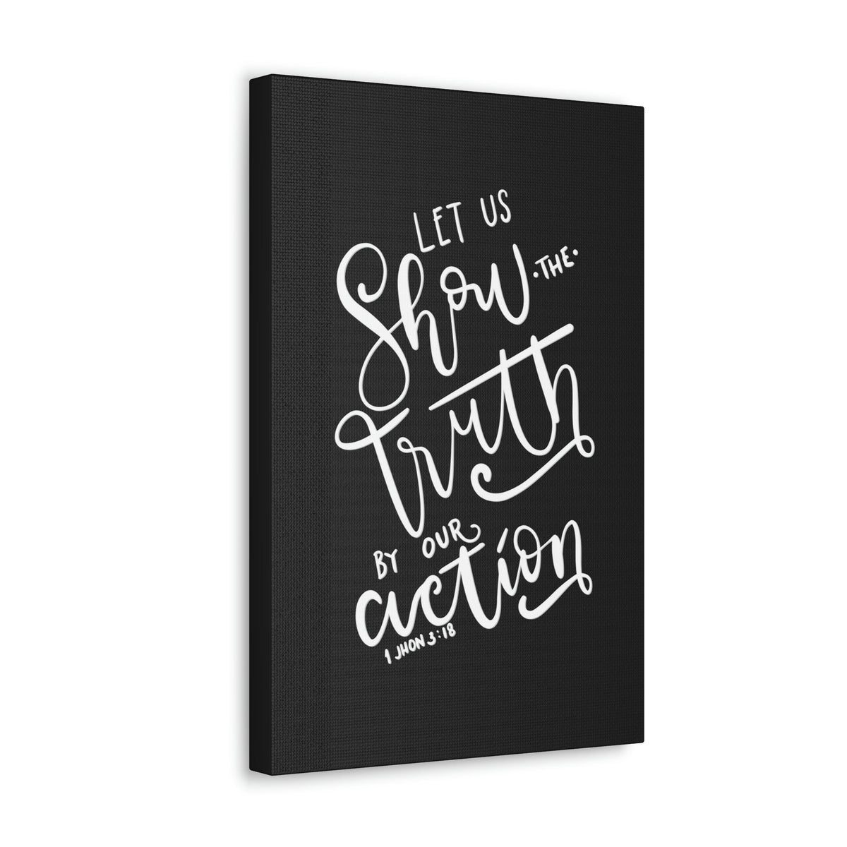 Scripture Walls By Our Action 1 John 3:18 Bible Verse Canvas Christian Wall Art Ready to Hang Unframed-Express Your Love Gifts