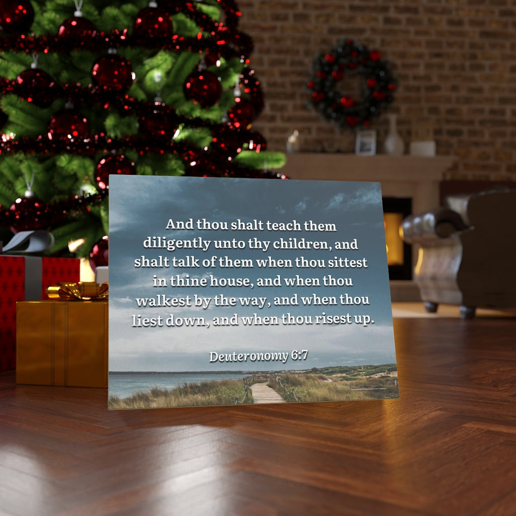 Scripture Walls By The Way Deuteronomy 6:7 Bible Verse Canvas Christian Wall Art Ready to Hang Unframed-Express Your Love Gifts