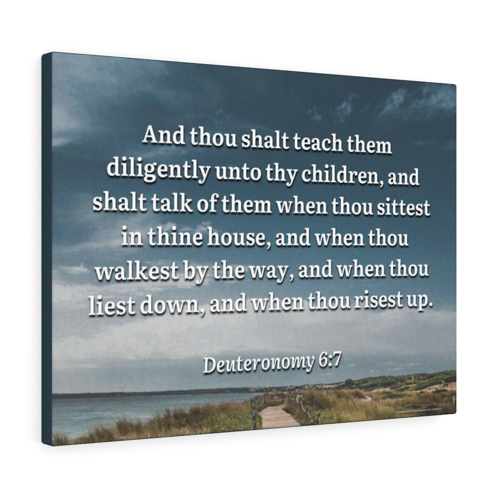 Scripture Walls By The Way Deuteronomy 6:7 Bible Verse Canvas Christian Wall Art Ready to Hang Unframed-Express Your Love Gifts