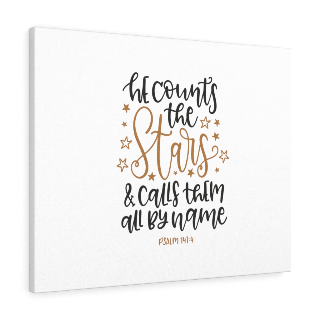 Scripture Walls Calls Them Psalm 147:4 Bible Verse Canvas Christian Wall Art Ready to Hang Unframed-Express Your Love Gifts
