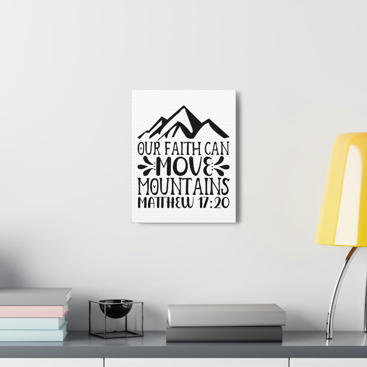 Scripture Walls Can Move Mountains Matthew 17:20 Big Mountain Bible Verse Canvas Christian Wall Art Ready to Hang Unframed-Express Your Love Gifts