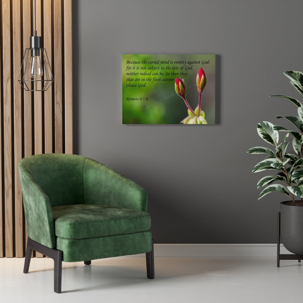 Scripture Walls Carnal Mind Romans 8:7-8 Bible Verse Canvas Christian Wall Art Ready to Hang Unframed-Express Your Love Gifts