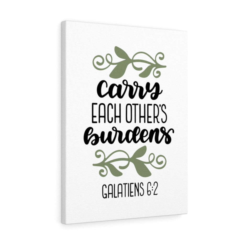 Scripture Walls Carry Each Other's Burdens Galatiens 6:2 Bible Verse Canvas Christian Wall Art Ready to Hang Unframed-Express Your Love Gifts