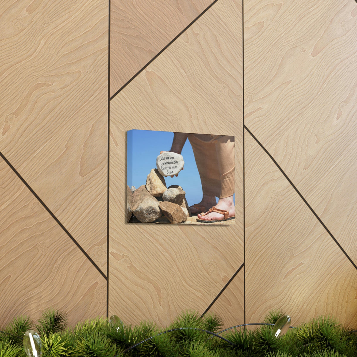 Scripture Walls Cast The First Stone John 8:7 Christian Wall Art Bible Verse Print Ready to Hang Unframed-Express Your Love Gifts