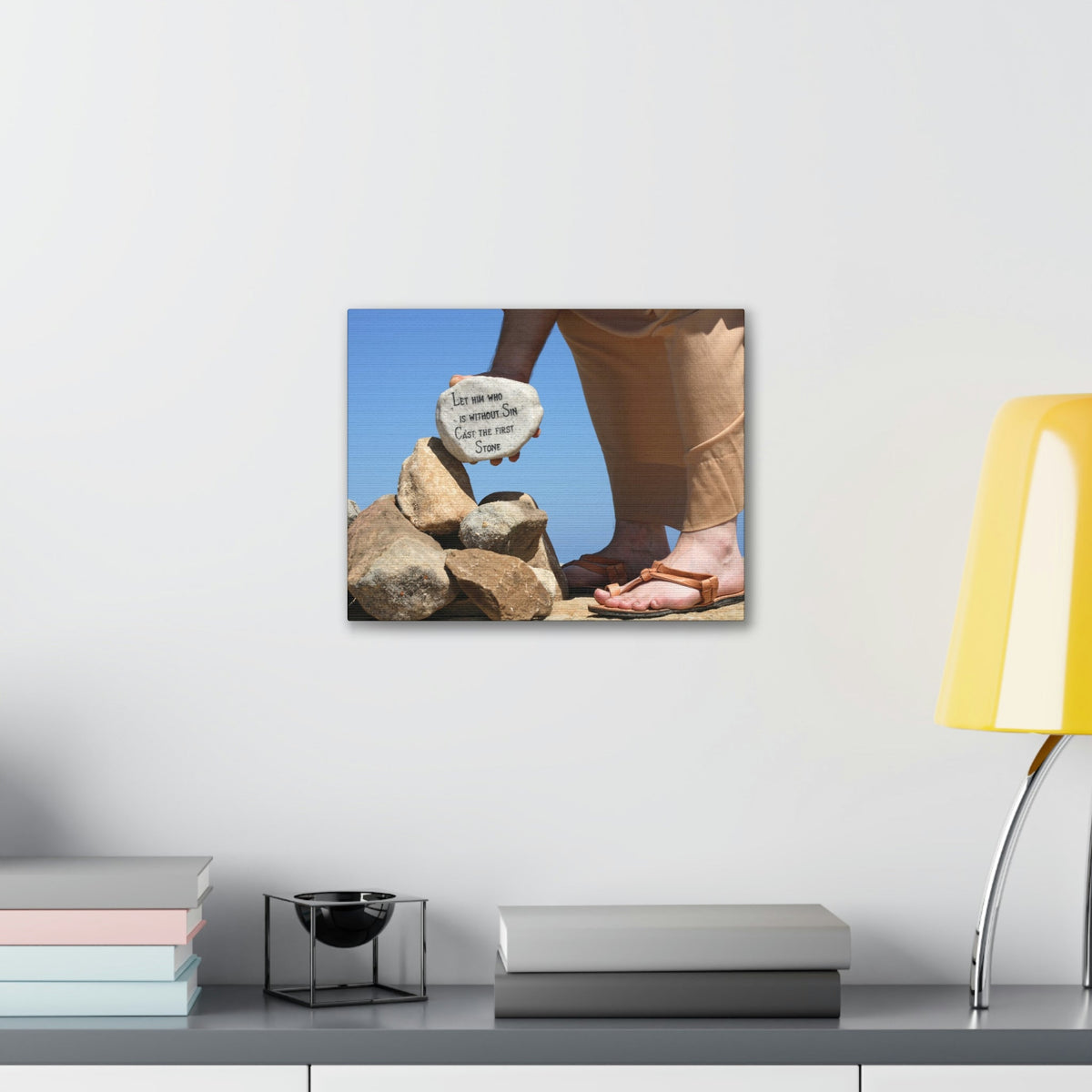 Scripture Walls Cast The First Stone John 8:7 Christian Wall Art Bible Verse Print Ready to Hang Unframed-Express Your Love Gifts