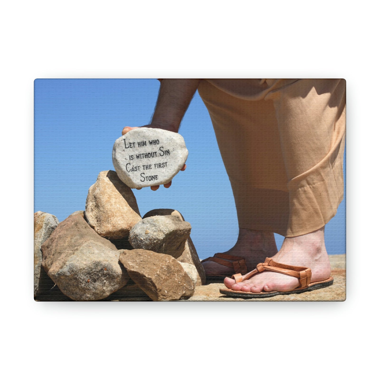 Scripture Walls Cast The First Stone John 8:7 Christian Wall Art Bible Verse Print Ready to Hang Unframed-Express Your Love Gifts