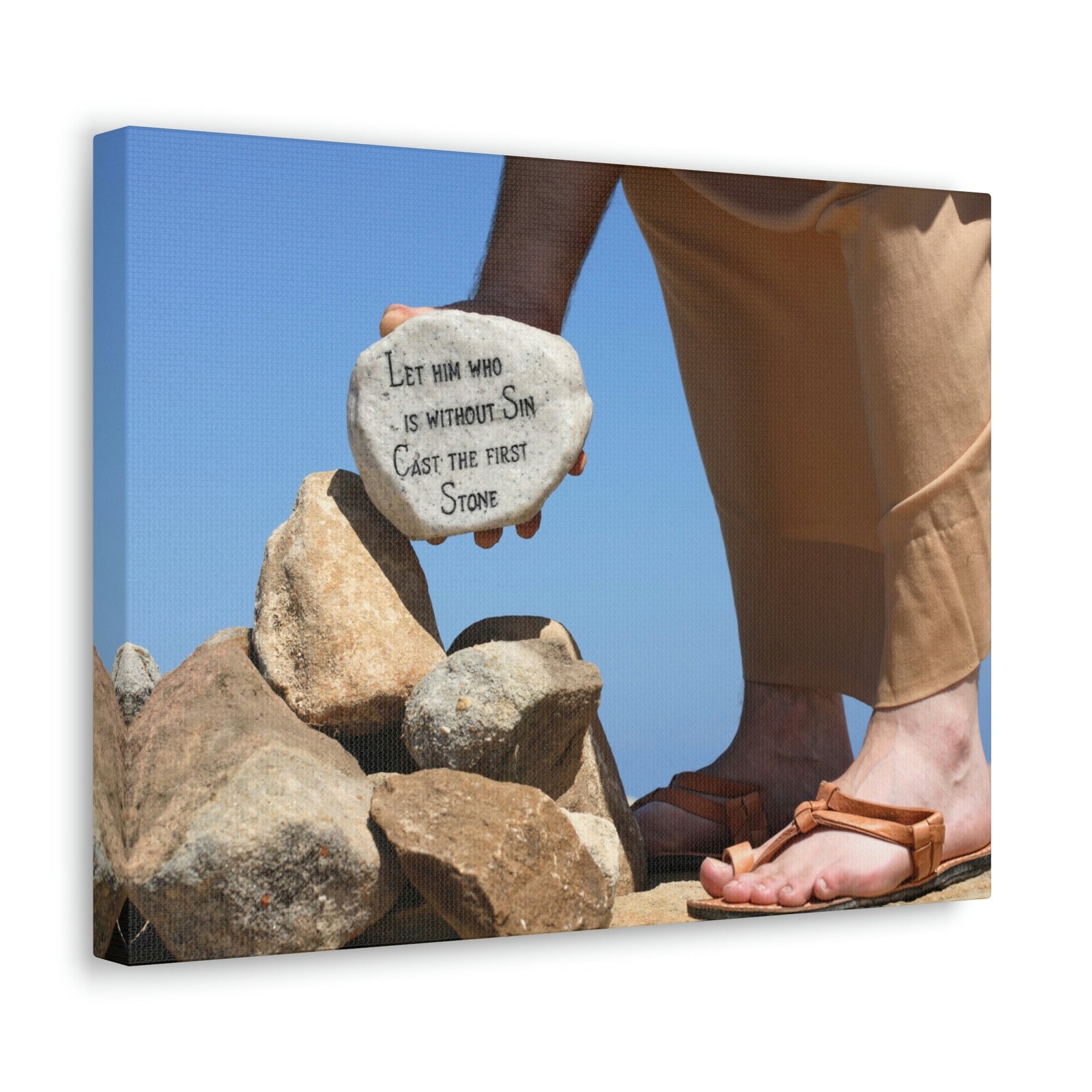 Scripture Walls Cast The First Stone John 8:7 Christian Wall Art Bible Verse Print Ready to Hang Unframed-Express Your Love Gifts