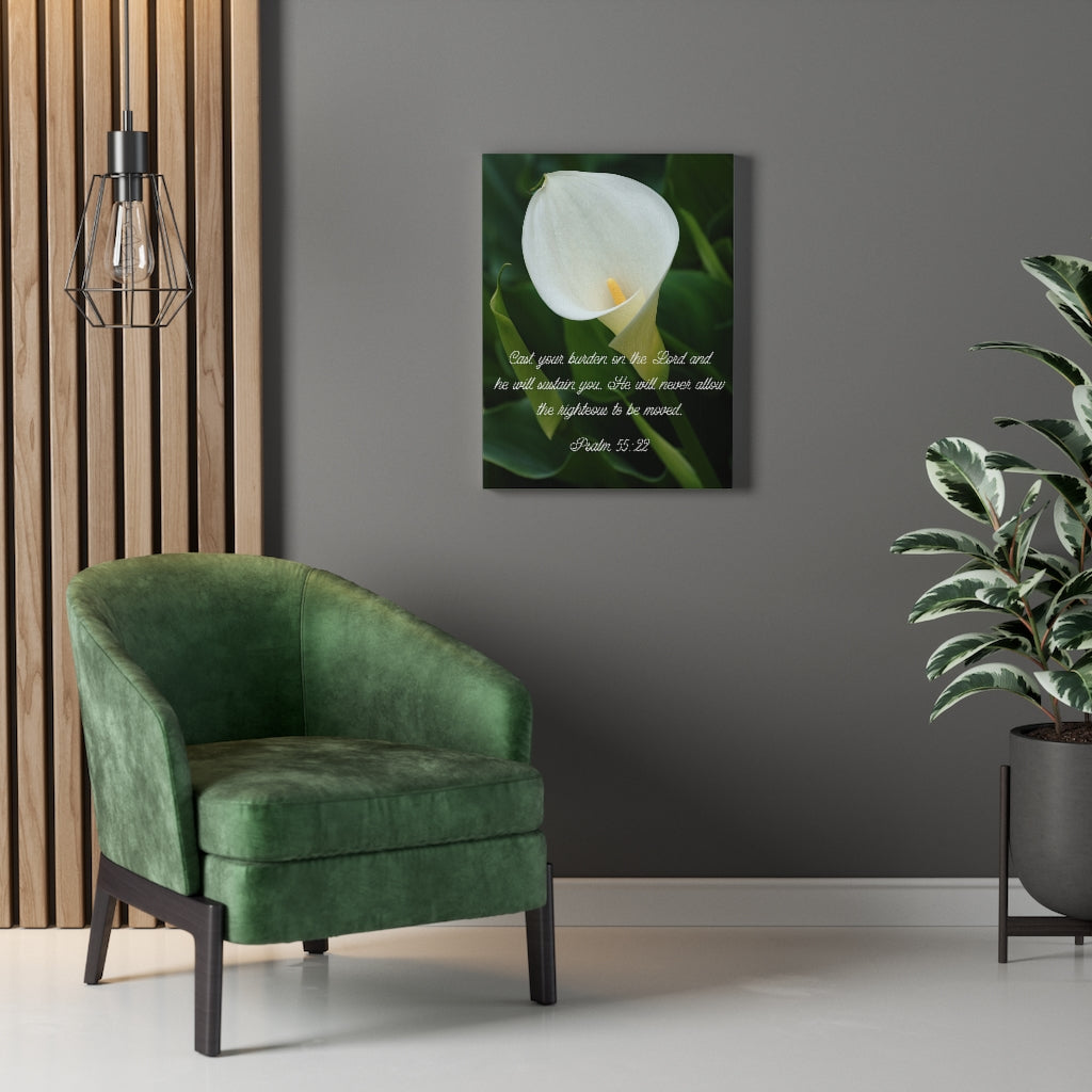 Scripture Walls Cast Your Burden Psalm 55:22 Bible Verse Canvas Christian Wall Art Ready to Hang Unframed-Express Your Love Gifts