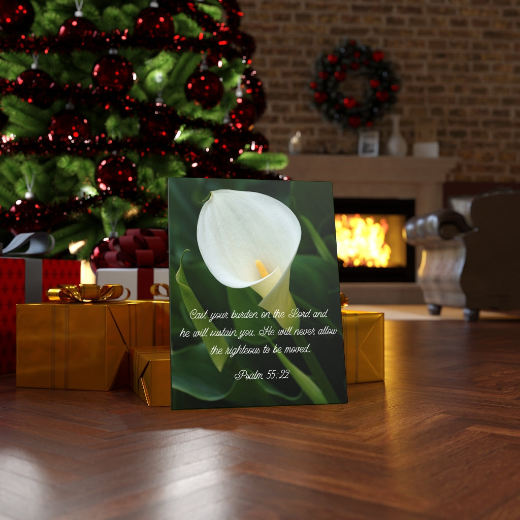 Scripture Walls Cast Your Burden Psalm 55:22 Bible Verse Canvas Christian Wall Art Ready to Hang Unframed-Express Your Love Gifts