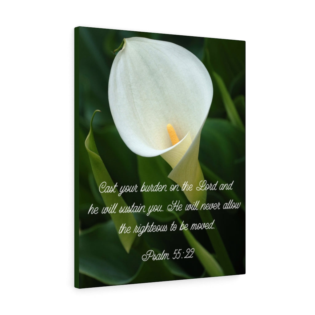 Scripture Walls Cast Your Burden Psalm 55:22 Bible Verse Canvas Christian Wall Art Ready to Hang Unframed-Express Your Love Gifts