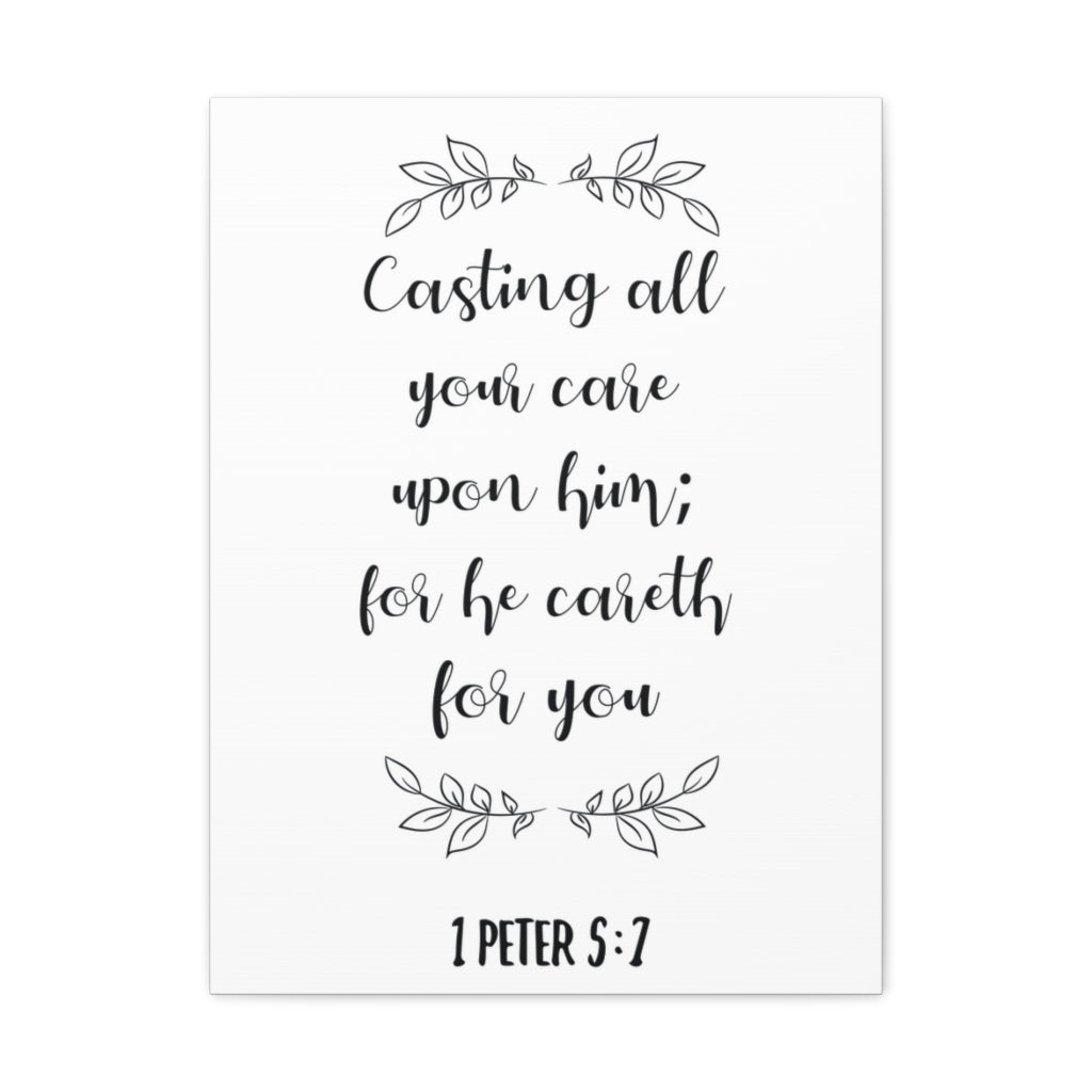 Scripture Walls Casting All Your CAre 1 Peter 5:7 Christian Wall Art Bible Verse Print Ready To Hang Unframed-Express Your Love Gifts