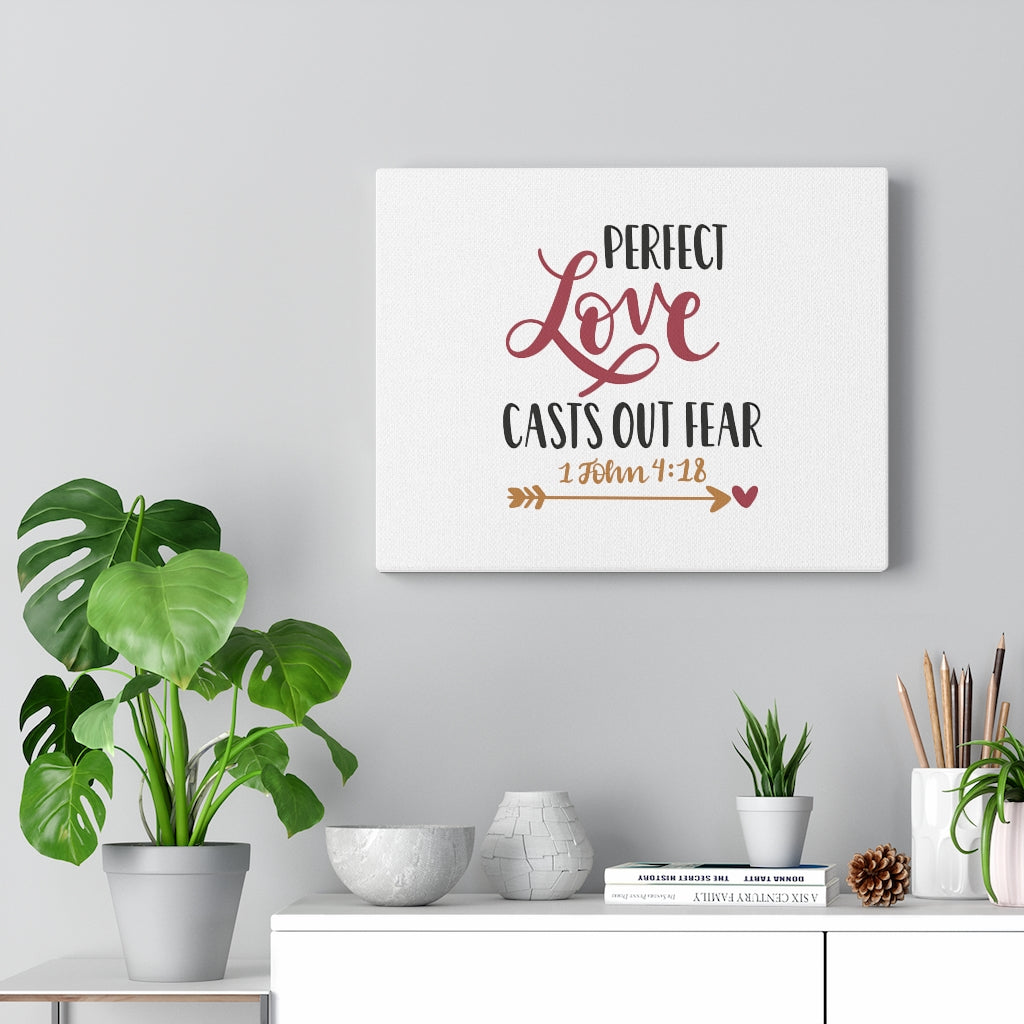 Scripture Walls Casts Out Fear 1 John 4:18 Bible Verse Canvas Christian Wall Art Ready to Hang Unframed-Express Your Love Gifts