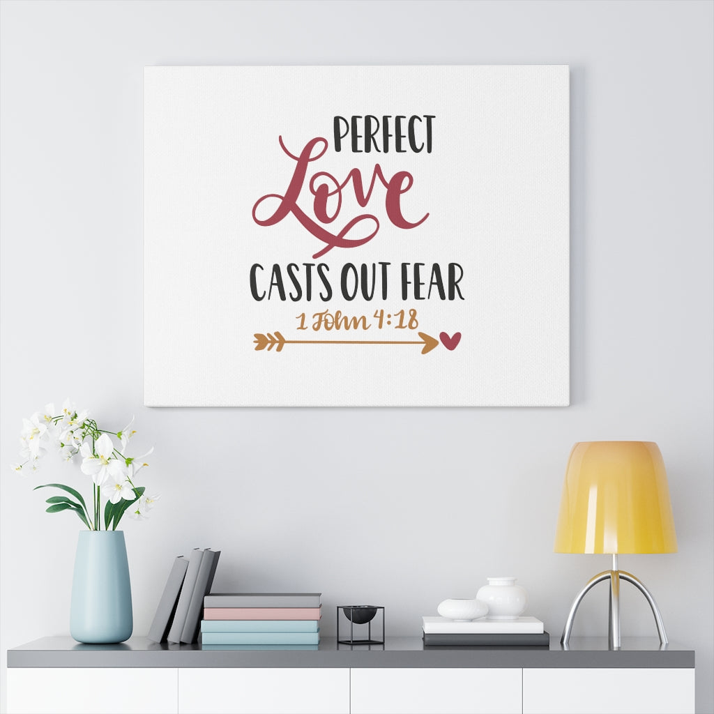 Scripture Walls Casts Out Fear 1 John 4:18 Bible Verse Canvas Christian Wall Art Ready to Hang Unframed-Express Your Love Gifts