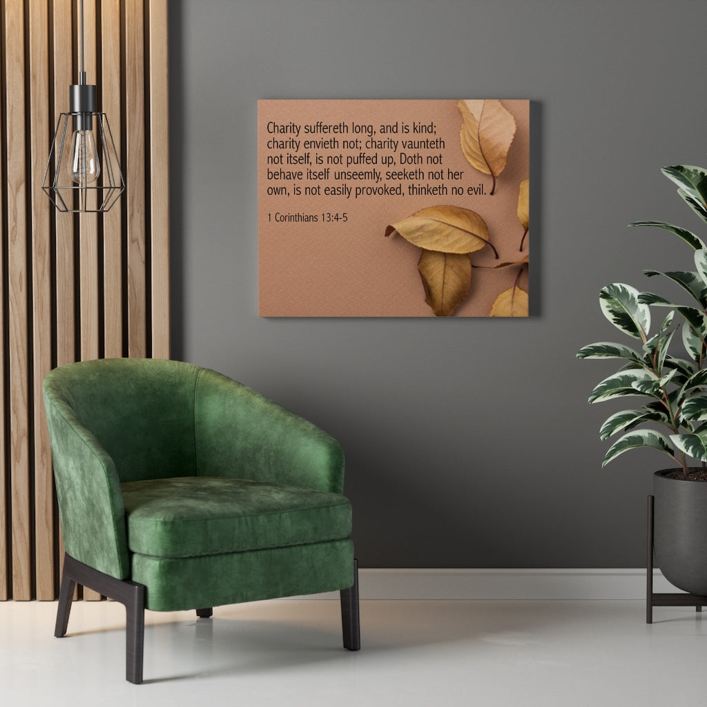Scripture Walls Charity 1 Corinthians 13:4-5 Bible Verse Canvas Christian Wall Art Ready to Hang Unframed-Express Your Love Gifts