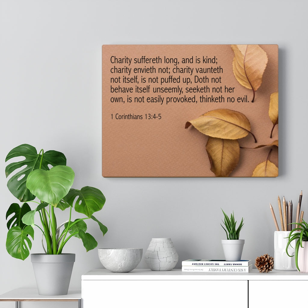 Scripture Walls Charity 1 Corinthians 13:4-5 Bible Verse Canvas Christian Wall Art Ready to Hang Unframed-Express Your Love Gifts