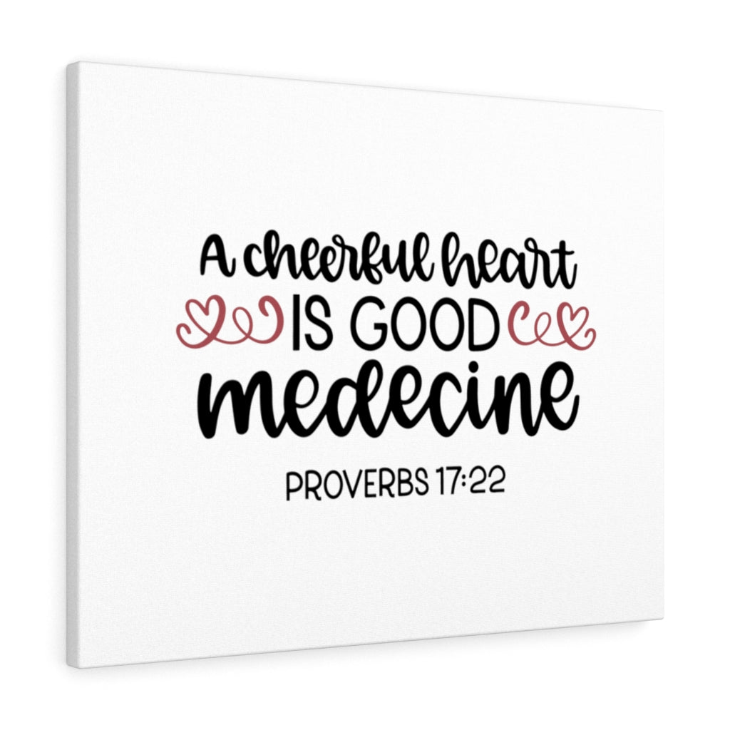 Scripture Walls Cheerful Heart Proverbs 17:22 Bible Verse Canvas Christian Wall Art Ready to Hang Unframed-Express Your Love Gifts