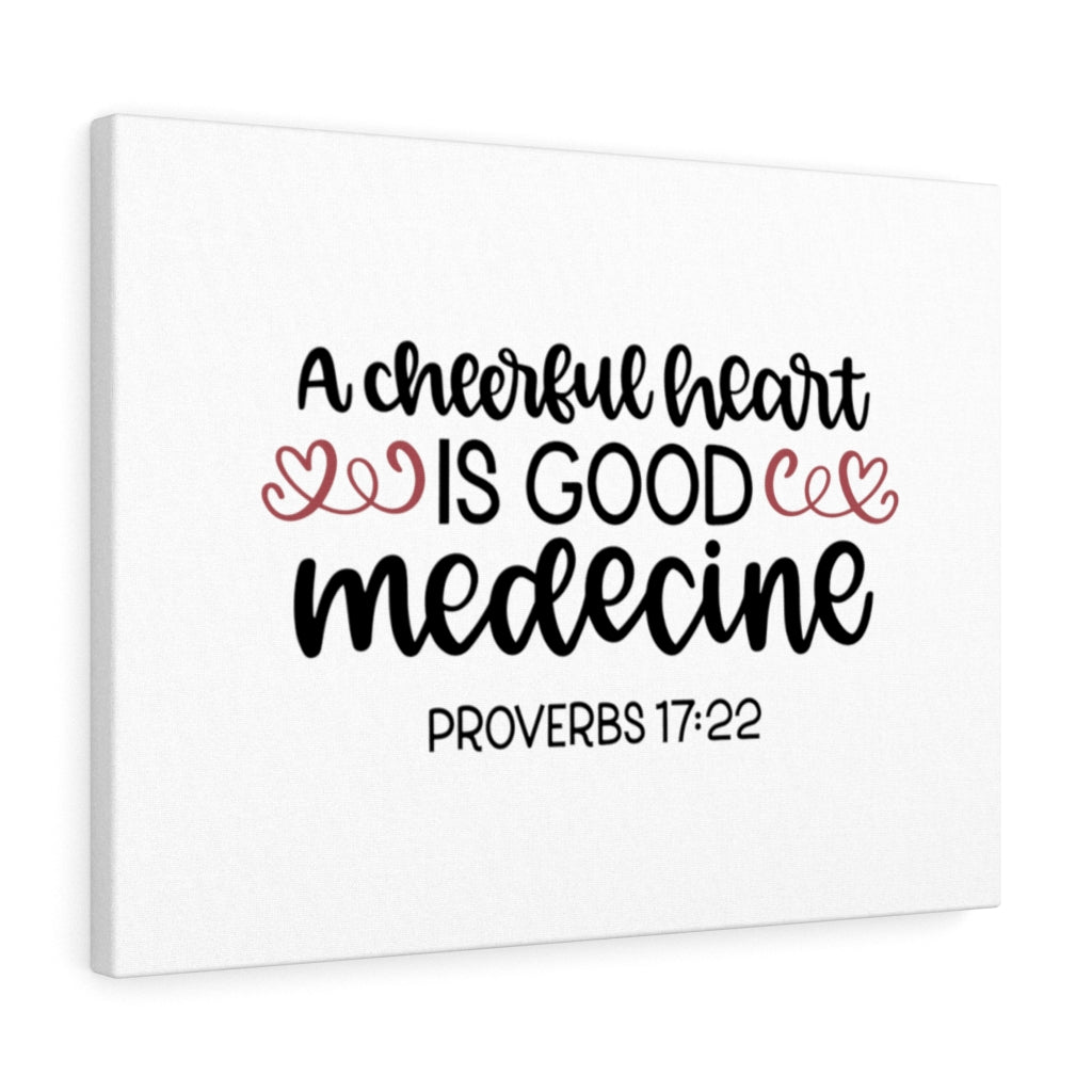 Scripture Walls Cheerful Heart Proverbs 17:22 Bible Verse Canvas Christian Wall Art Ready to Hang Unframed-Express Your Love Gifts