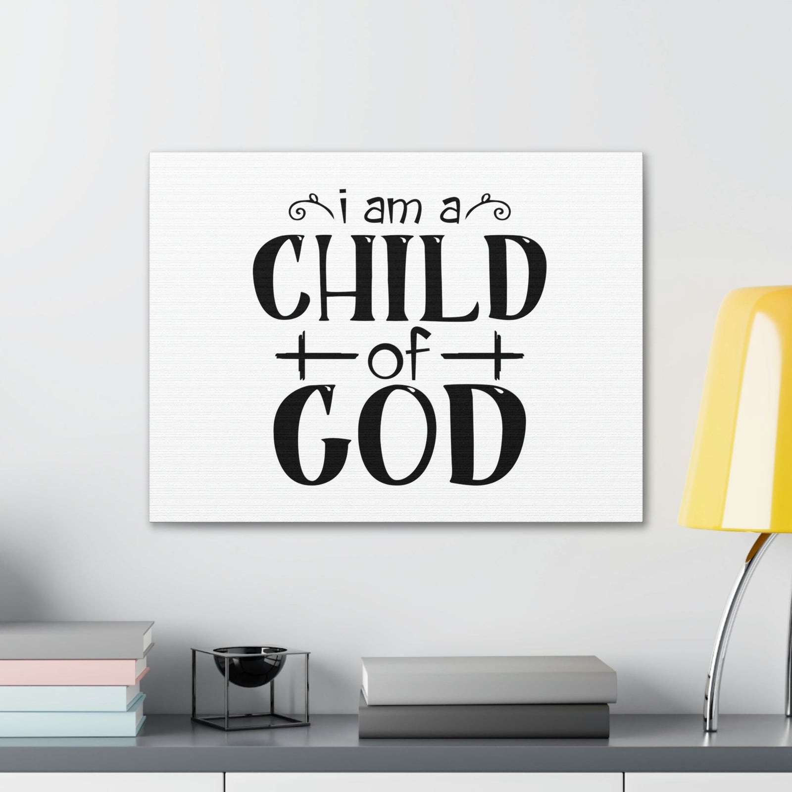 Scripture Walls Child Of God John 1:12 Cross White Christian Wall Art Bible Verse Print Ready to Hang Unframed-Express Your Love Gifts