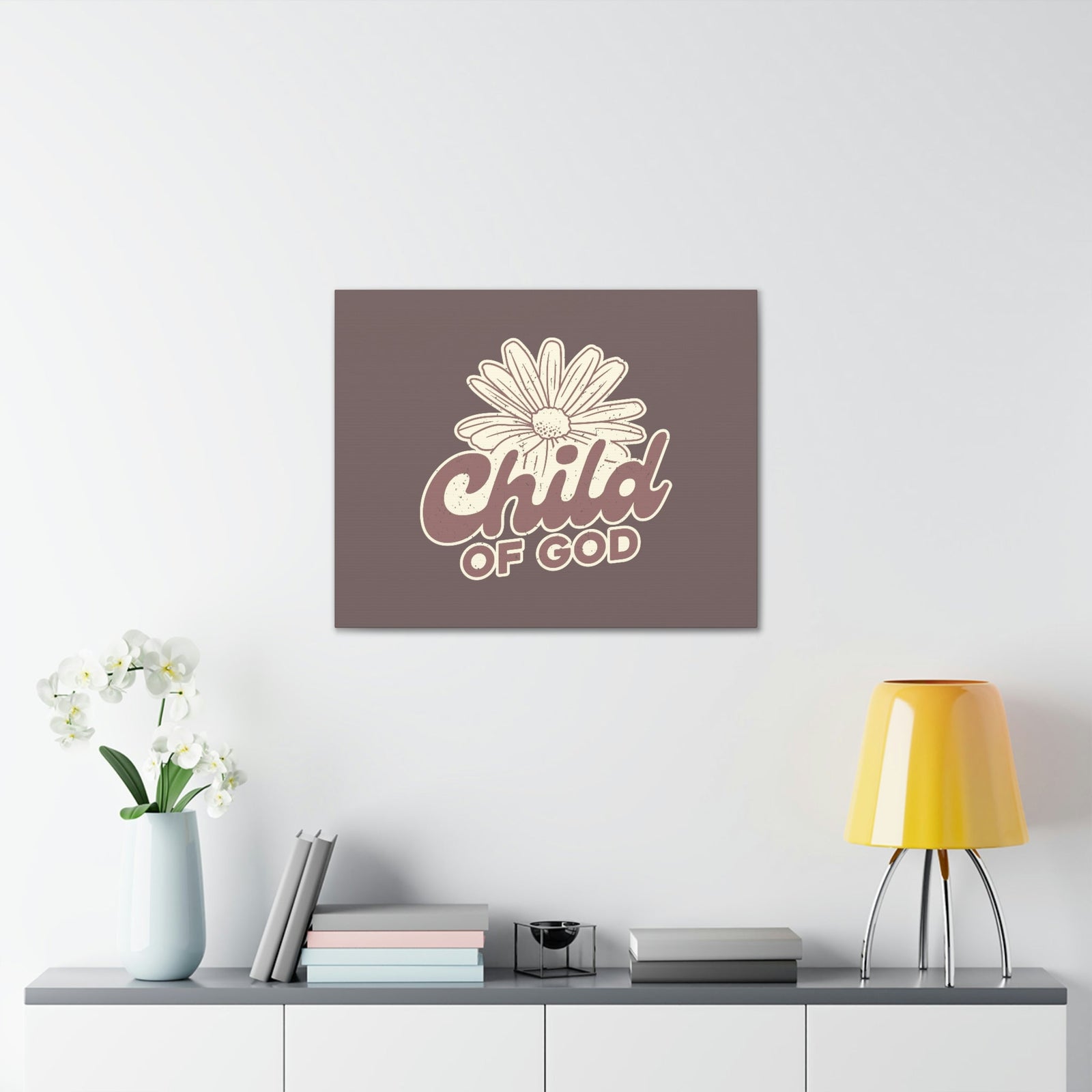 Scripture Walls Child of God John 1:12 White Flower Christian Wall Art Bible Verse Print Ready to Hang Unframed-Express Your Love Gifts