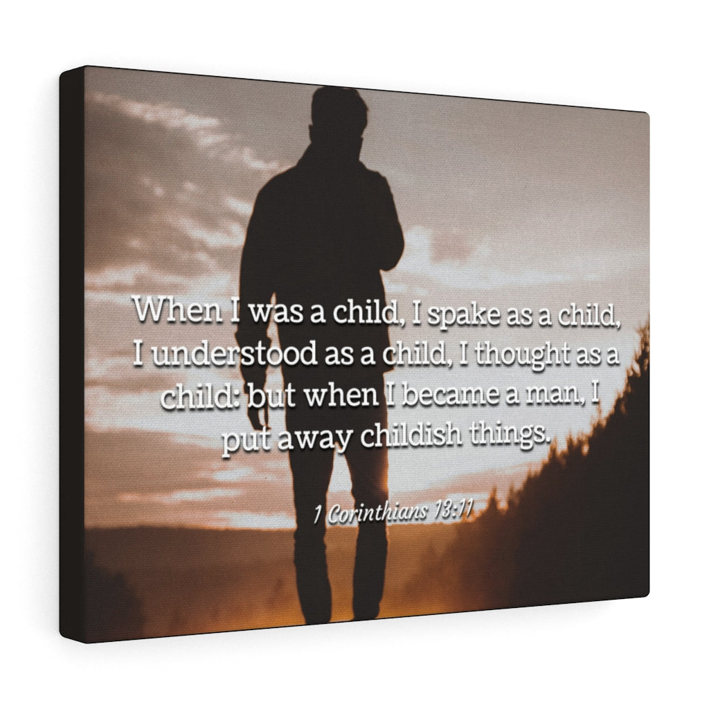 Scripture Walls Childish Things 1 Corinthians 13:11 Bible Verse Canvas Christian Wall Art Ready to Hang Unframed-Express Your Love Gifts