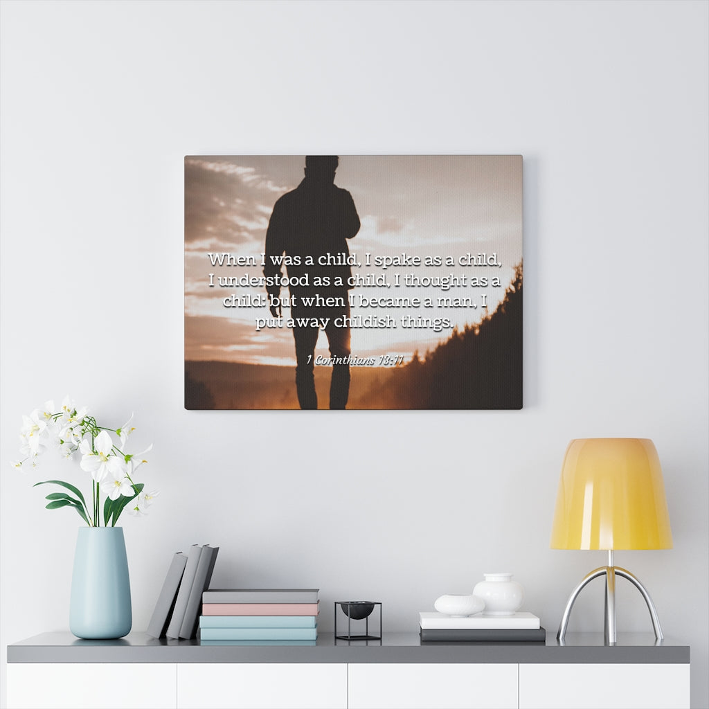 Scripture Walls Childish Things 1 Corinthians 13:11 Bible Verse Canvas Christian Wall Art Ready to Hang Unframed-Express Your Love Gifts
