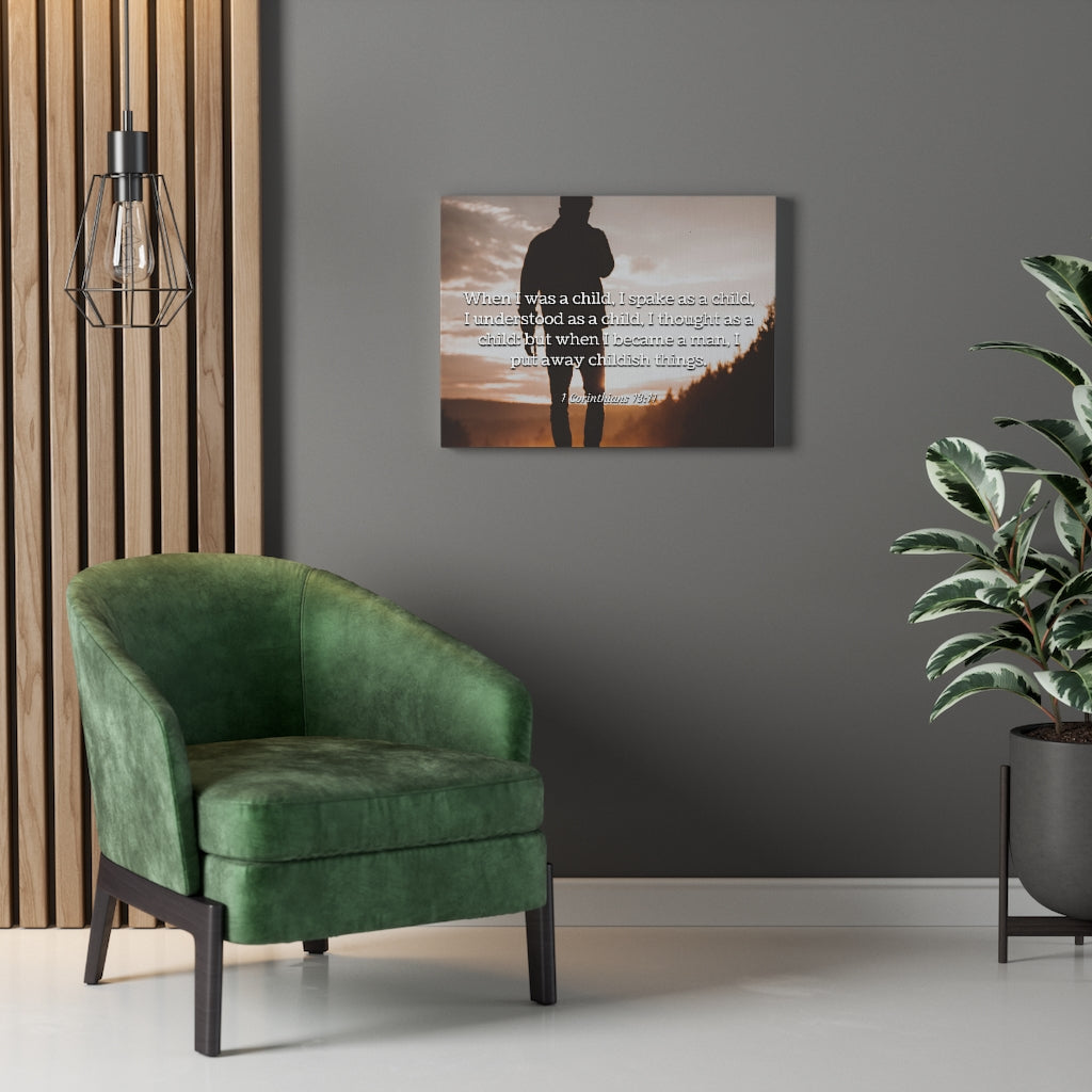 Scripture Walls Childish Things 1 Corinthians 13:11 Bible Verse Canvas Christian Wall Art Ready to Hang Unframed-Express Your Love Gifts