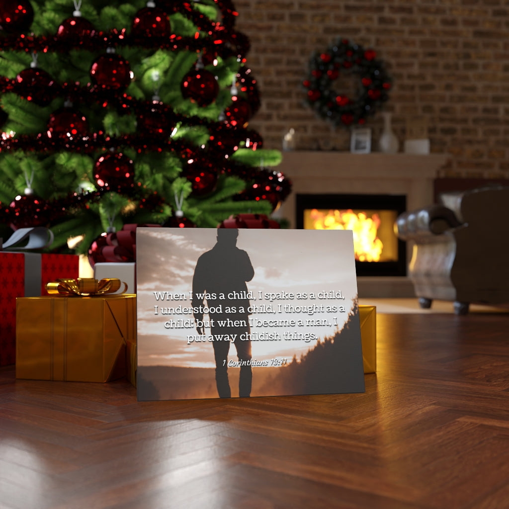 Scripture Walls Childish Things 1 Corinthians 13:11 Bible Verse Canvas Christian Wall Art Ready to Hang Unframed-Express Your Love Gifts