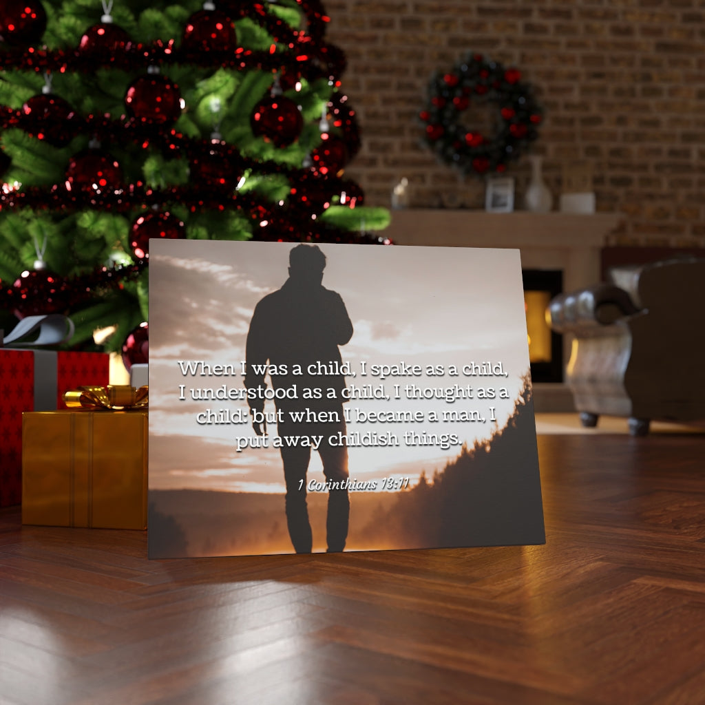 Scripture Walls Childish Things 1 Corinthians 13:11 Bible Verse Canvas Christian Wall Art Ready to Hang Unframed-Express Your Love Gifts