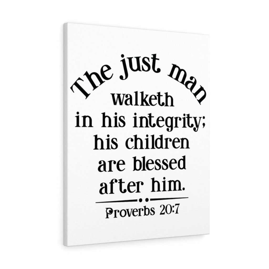 Scripture Walls Children Are Blessed Proverbs 20:7 Bible Verse Canvas Christian Wall Art Ready to Hang Unframed-Express Your Love Gifts