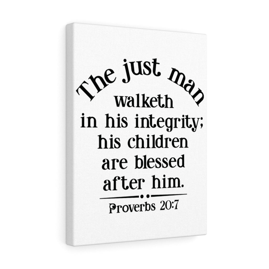 Scripture Walls Children Are Blessed Proverbs 20:7 Bible Verse Canvas Christian Wall Art Ready to Hang Unframed-Express Your Love Gifts